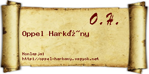 Oppel Harkány névjegykártya
